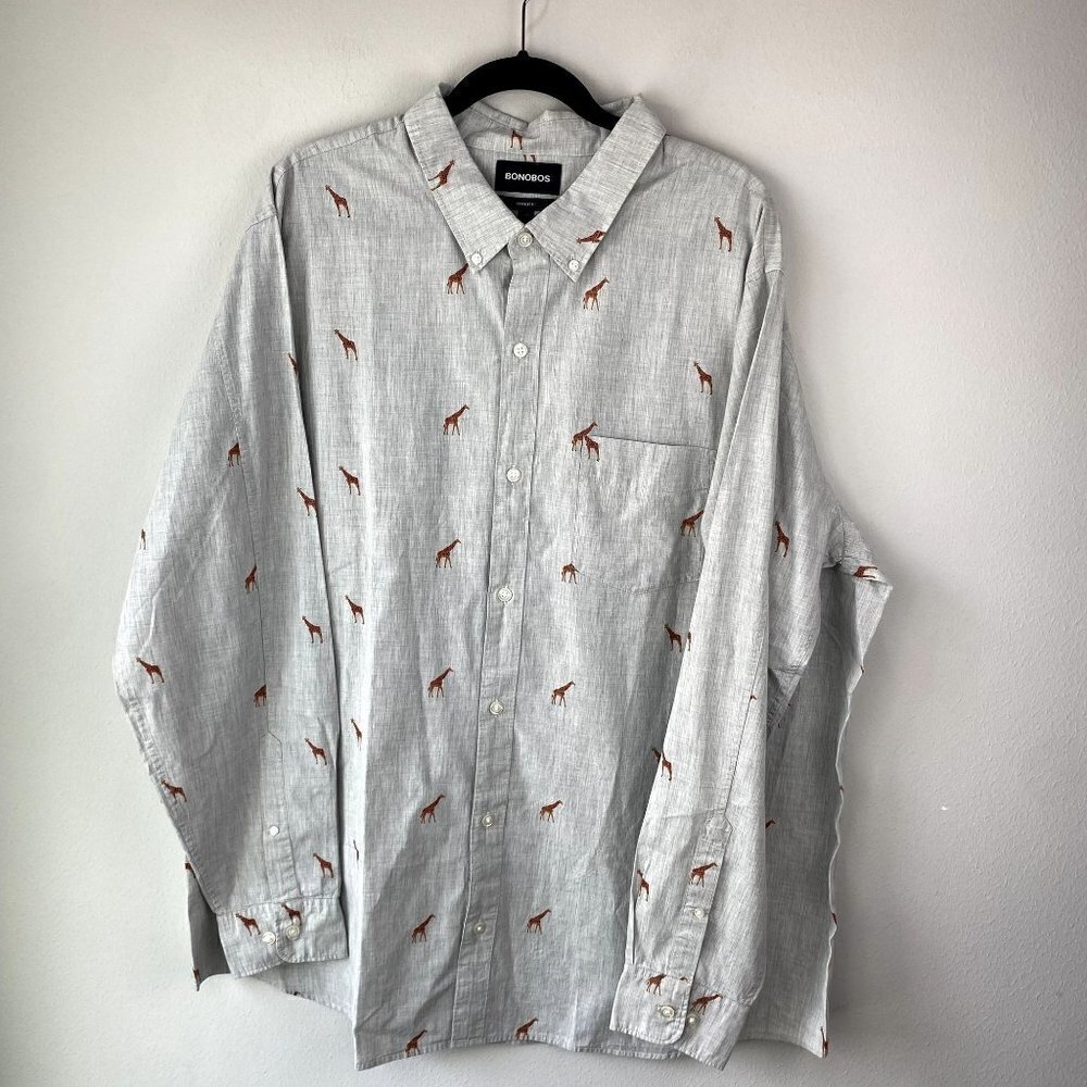 Bonobos Moody Giraffe Prominent Fit Button Down 2XL Long